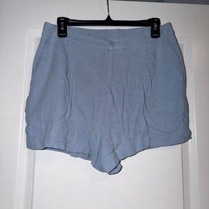 Light Blue Linen Women's Shorts